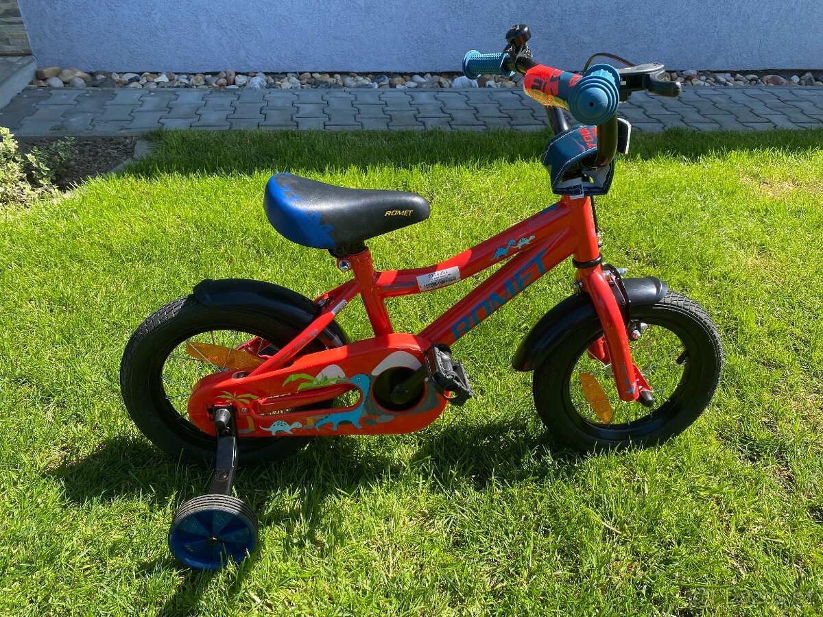 Dětské kolo Romet TOM 12 s postranními kolečky