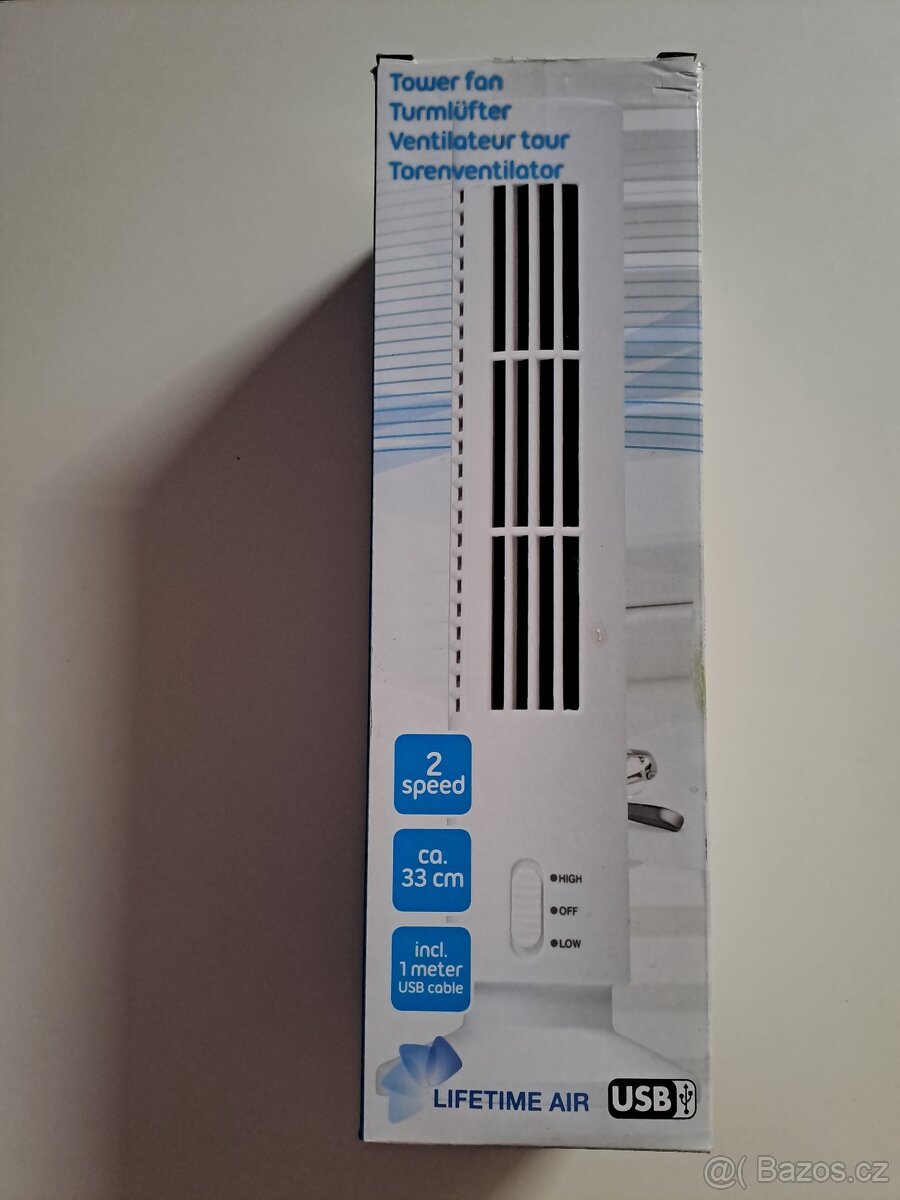 Stolní věžový USB ventilátor Lifetime Air Tower Fan