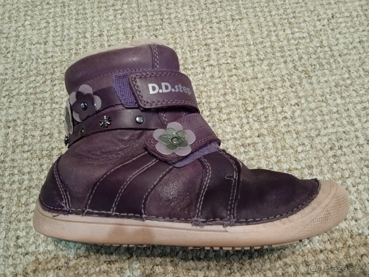 Dívčí zimní kožené boty D.D.Step, vel. 33