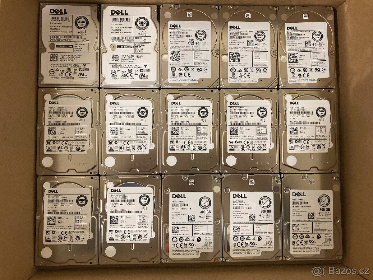 SAS 2,5" HDD 300GB, DELL, 10k/15k RPM (16ks)