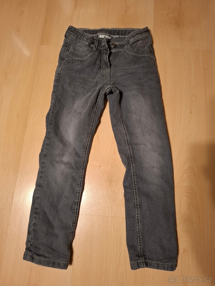 Zateplené dívčí džíny, SUPER stav, vel. 122