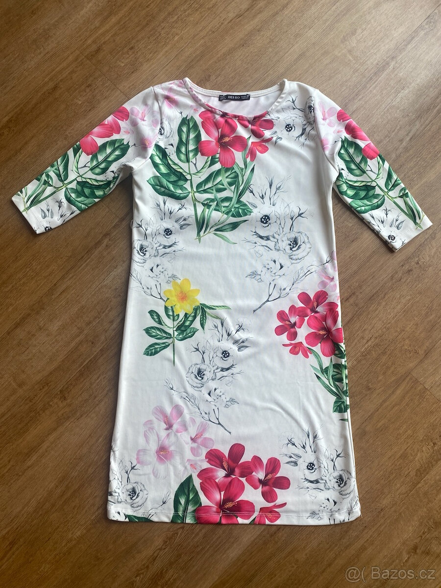 Dámské květované strečové šaty S/36