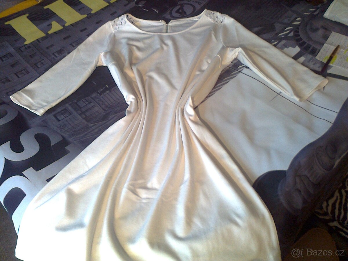 NOVÉ nádherné společenské bílé šaty s krajkou, vel. 44 - 46,