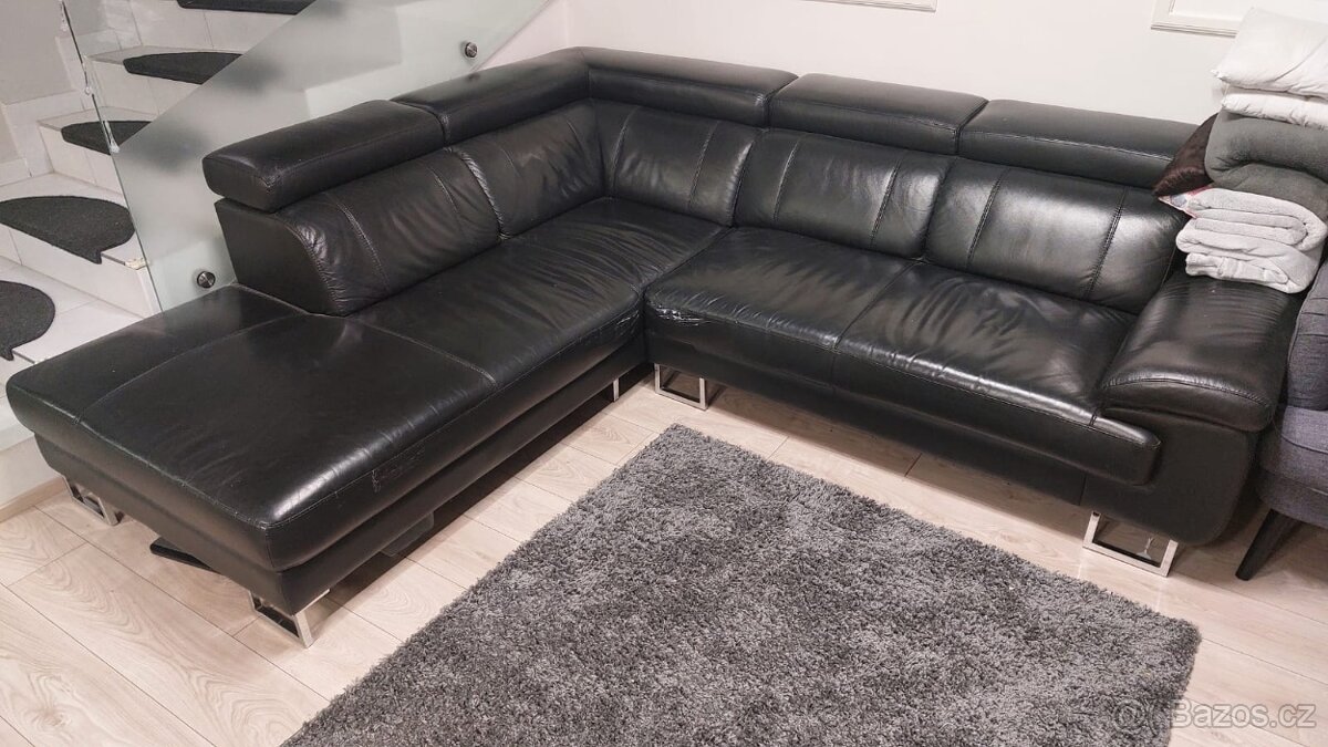 Kožená rohová sedací souprava