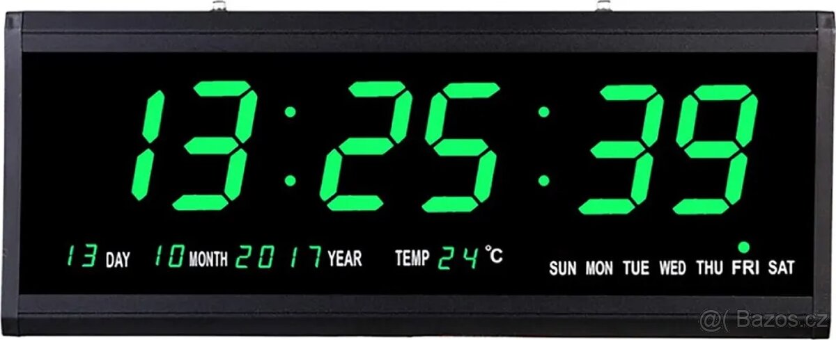 Digitální nástěnné hodiny (zelené)
