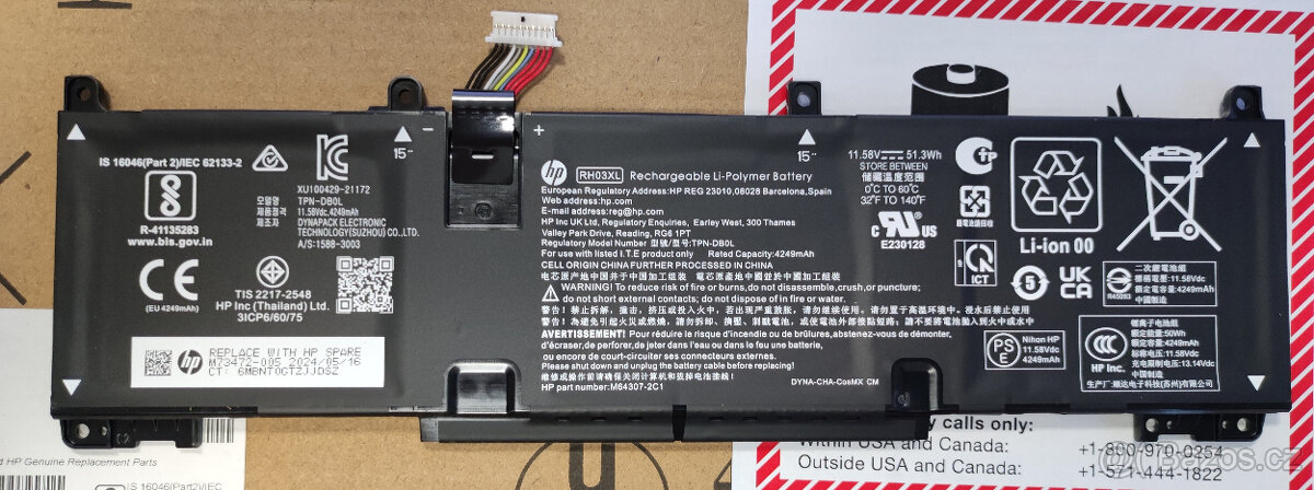 Originál baterka HP - nepoužitá RH03XL