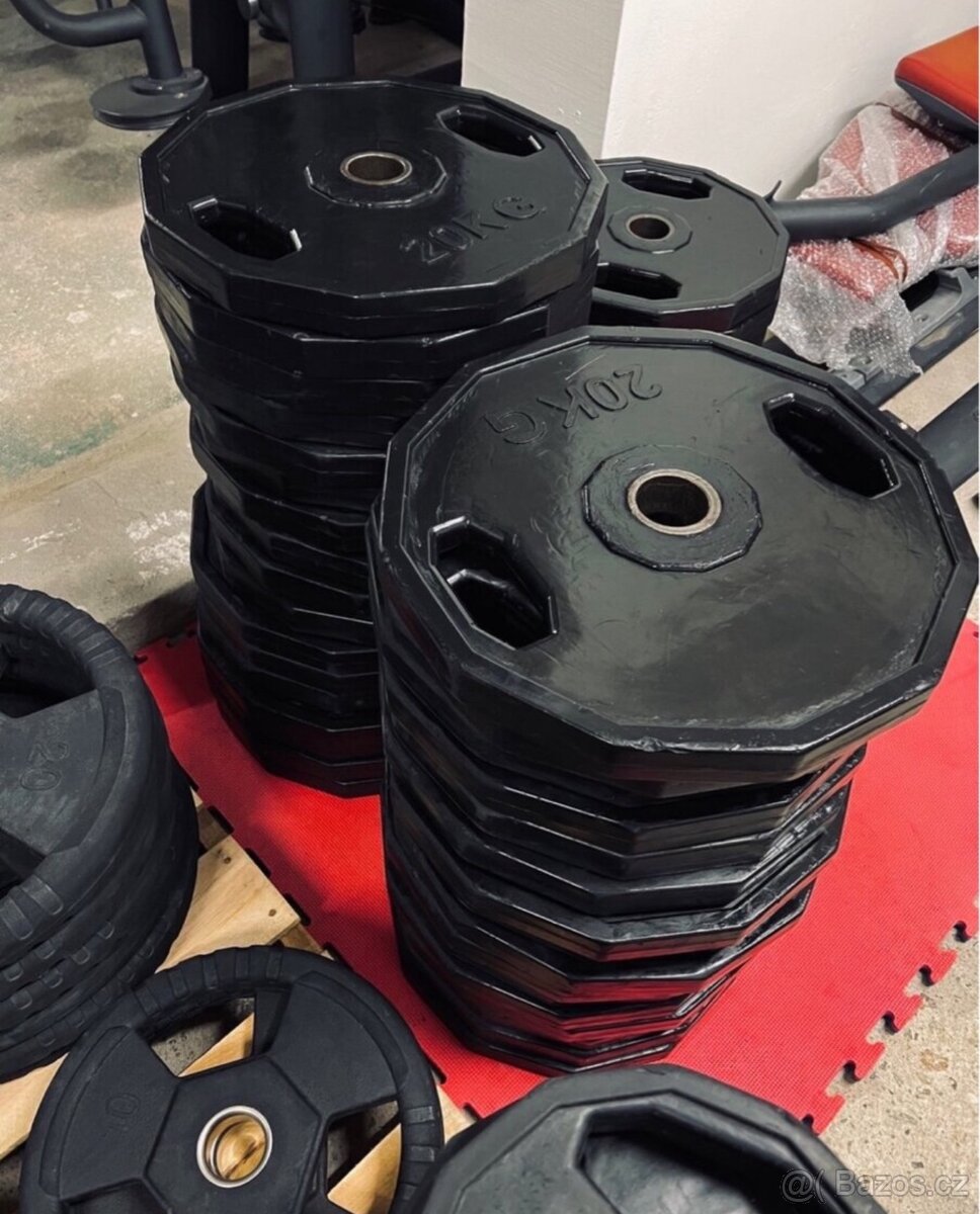 16x 20kg pogumovaný Profi kotouče 50mm - Celkem až 320kg