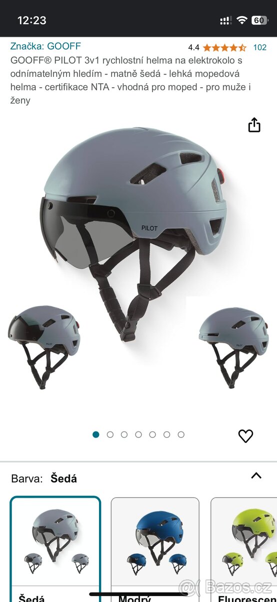 GOOFF PILOT 3v1 rychlostní helma pro moped nebo elektrokolo