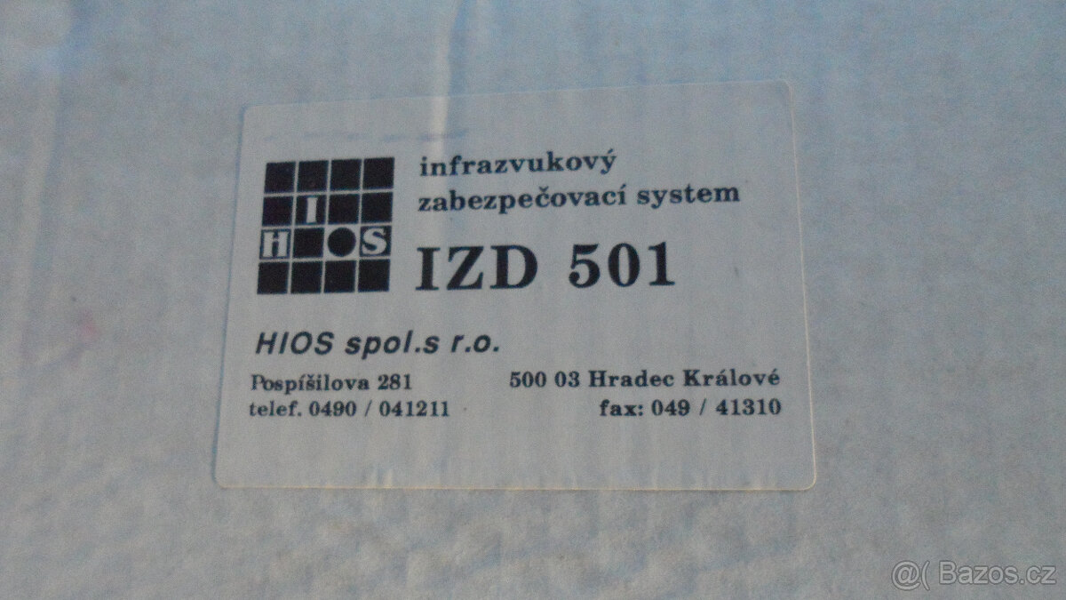 ZABEZPEČOVACÍ SYSTÉM INFRAZVUKOVÝ