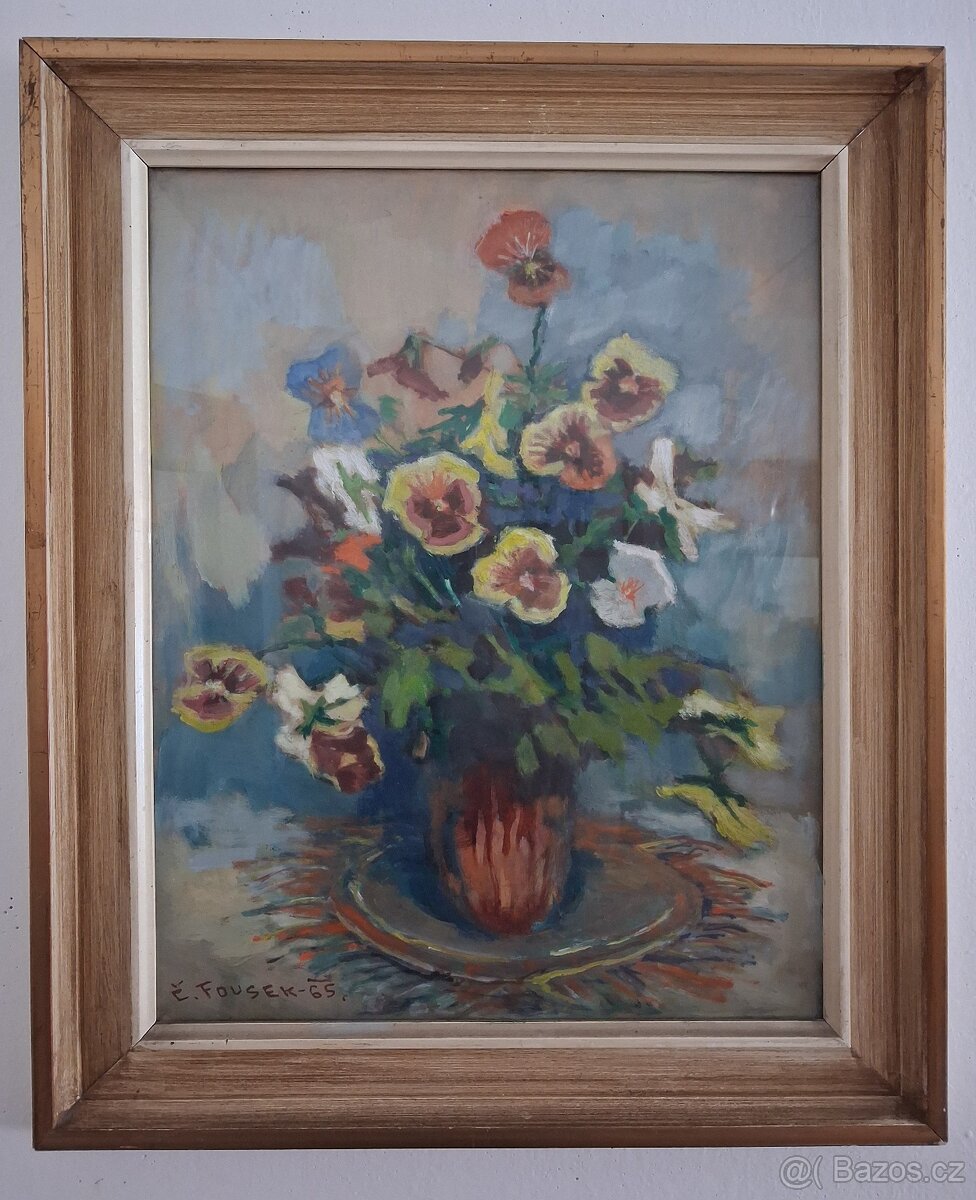 Obraz Macešky, kytice ve váze