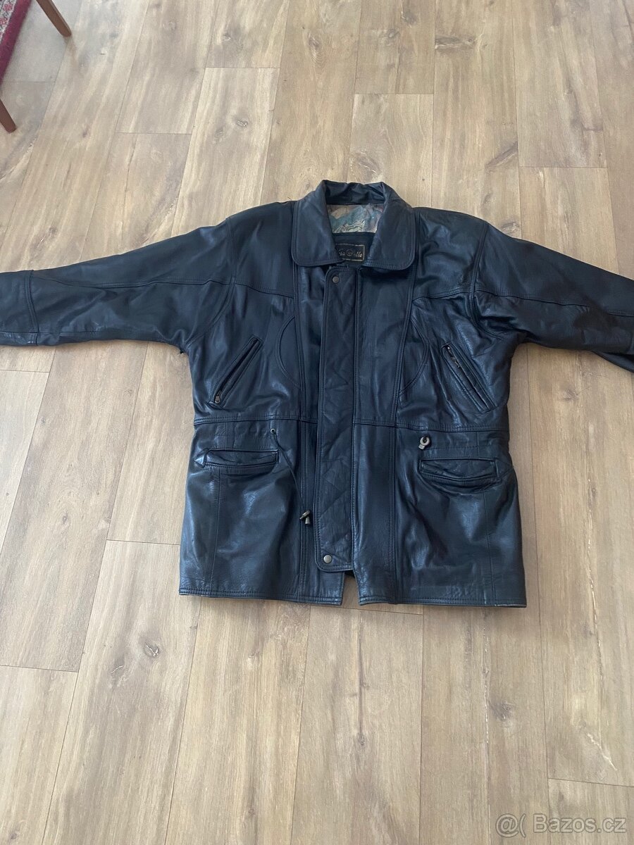 Pánský kožená bunda parka