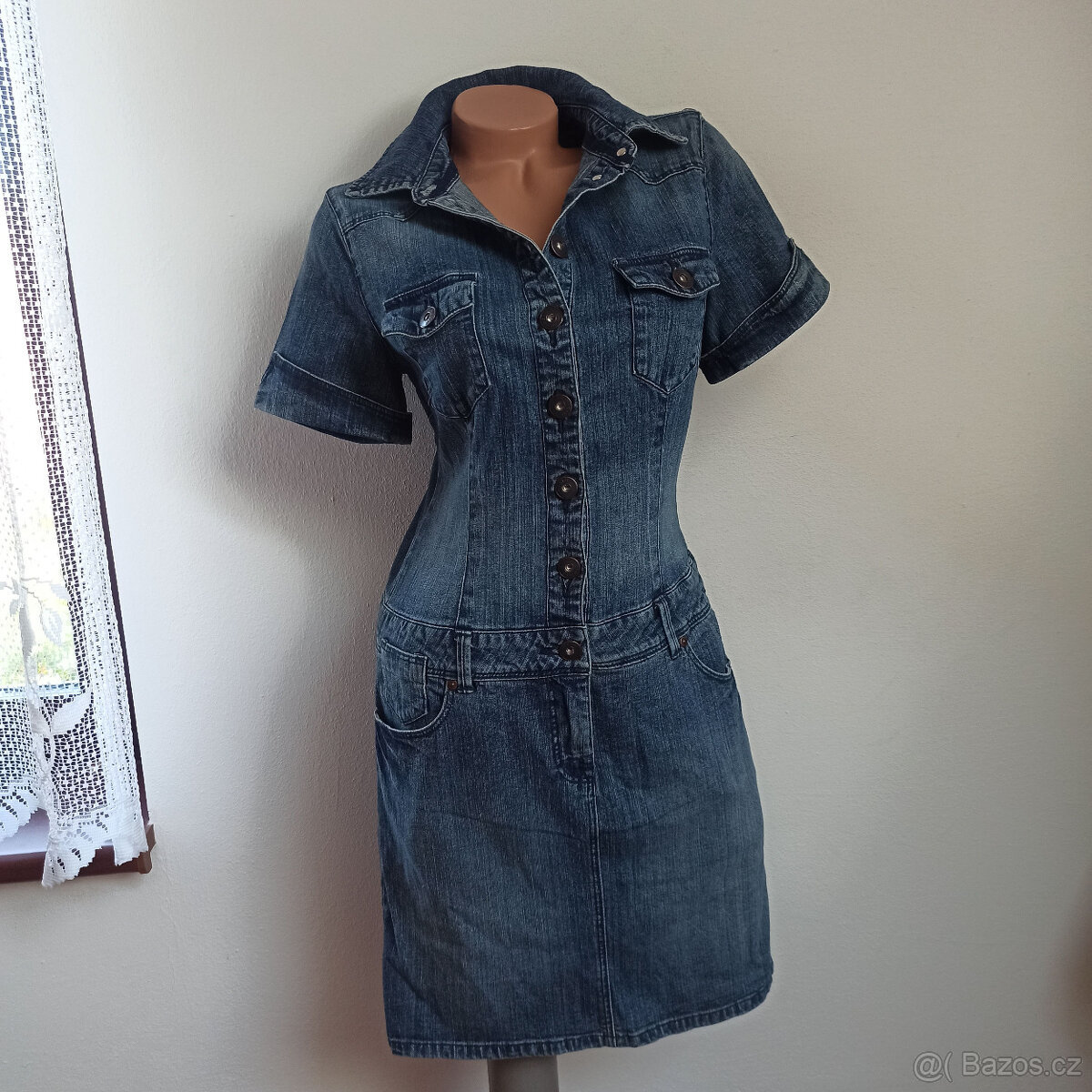 dámské džínové strečové šaty eur 38 H.I.S. TOP STAV