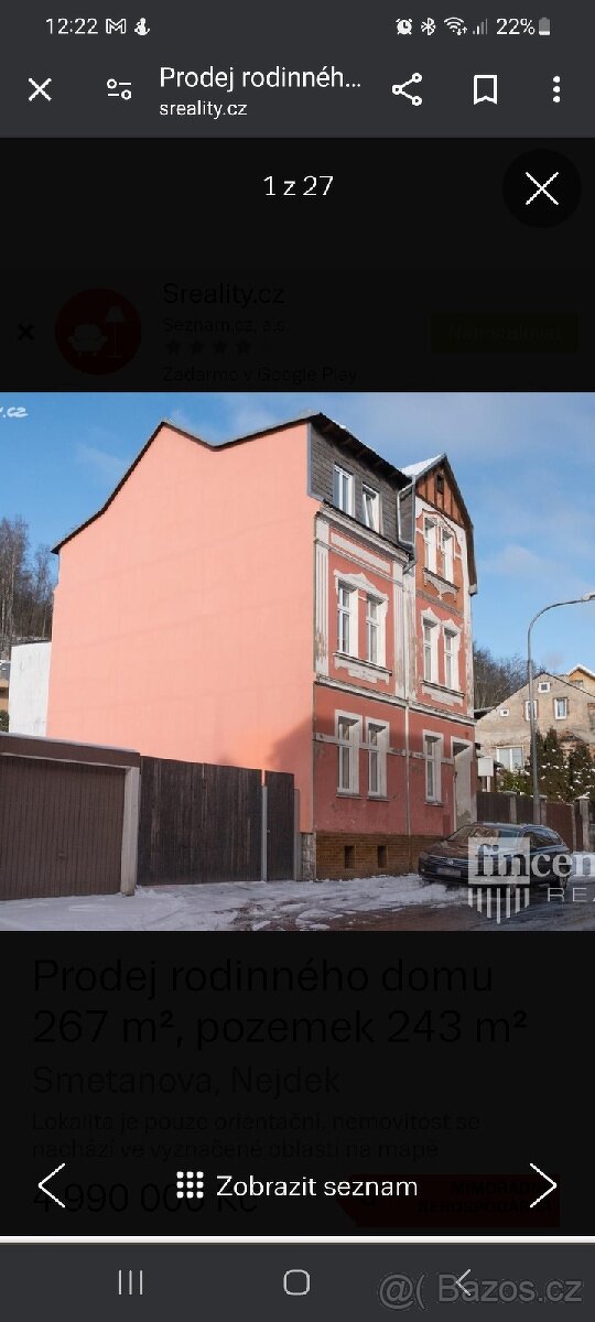 Prodej rodinného domu 267m Smetanova Nejdek