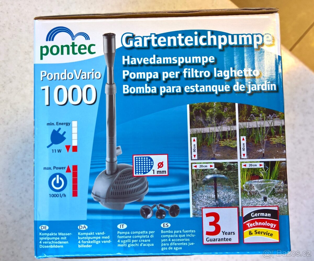 Fontánové čerpadlo Pontec Pondo VARIO 1000 - NOVÉ