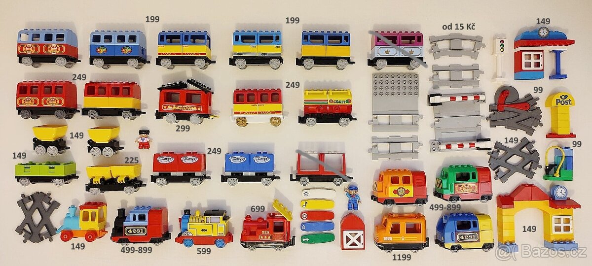 K DUPLO vlak,lokomotiva,vagón,koleje,křížení,figurky,doplňky