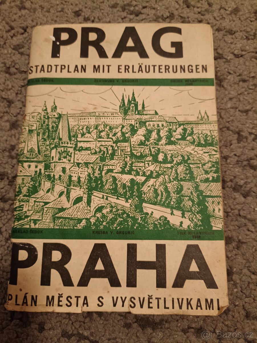 Mapa Prahy 1940