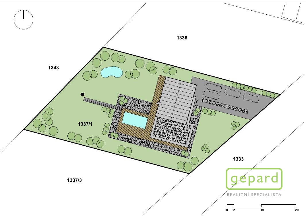 Prodej stavebního pozemku 1500m2, Paběnice okr. Kutná Hora