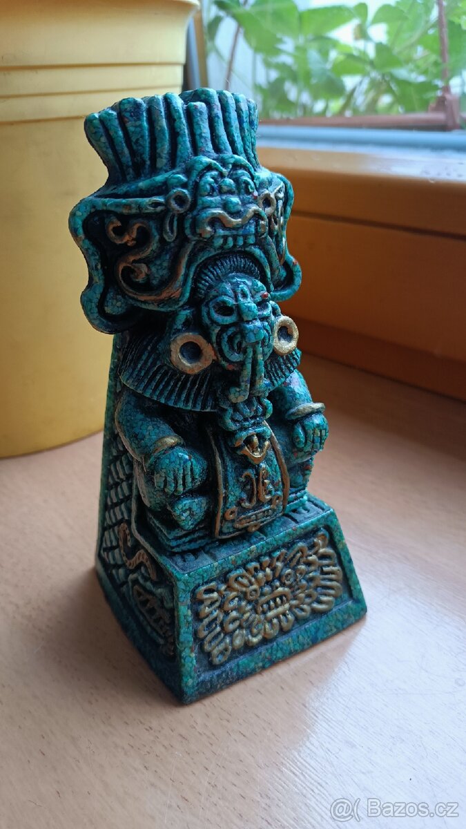 Mayská/aztécká soška Malachit - Zarebski