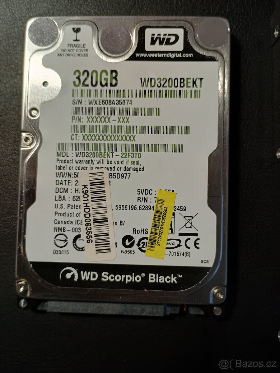 HDD WD Scorpio Black 320GB 2.5"