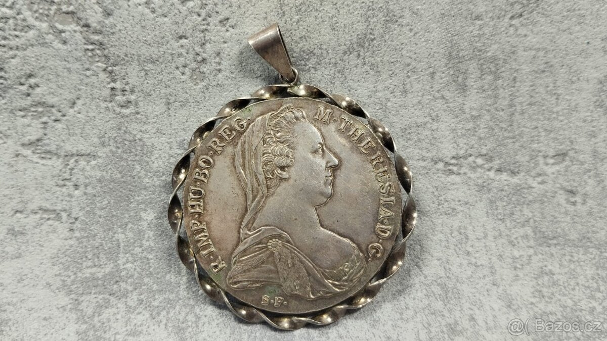 Tolar Marie Terezie novorazba), stříbrný přívěšek