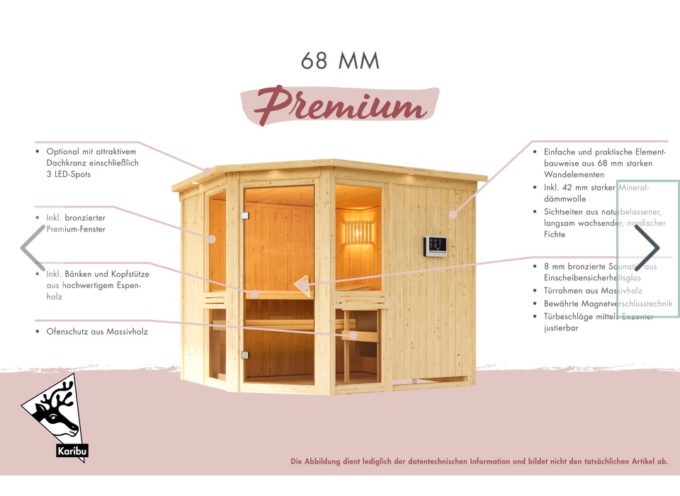 Finská sauna Amélia 3+kamna 9kw