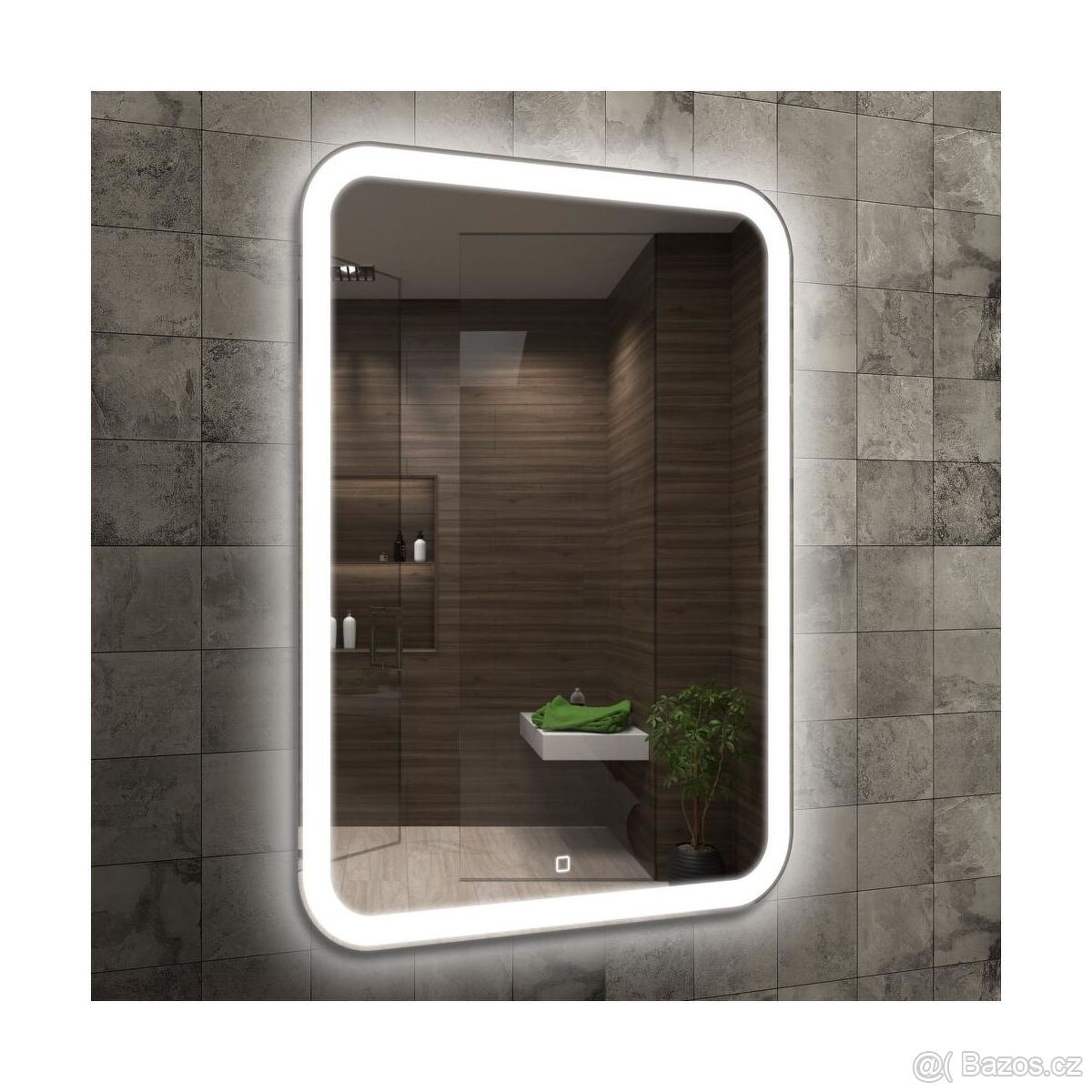 Koupelnové zrcadlo LED 80 x 60 cm