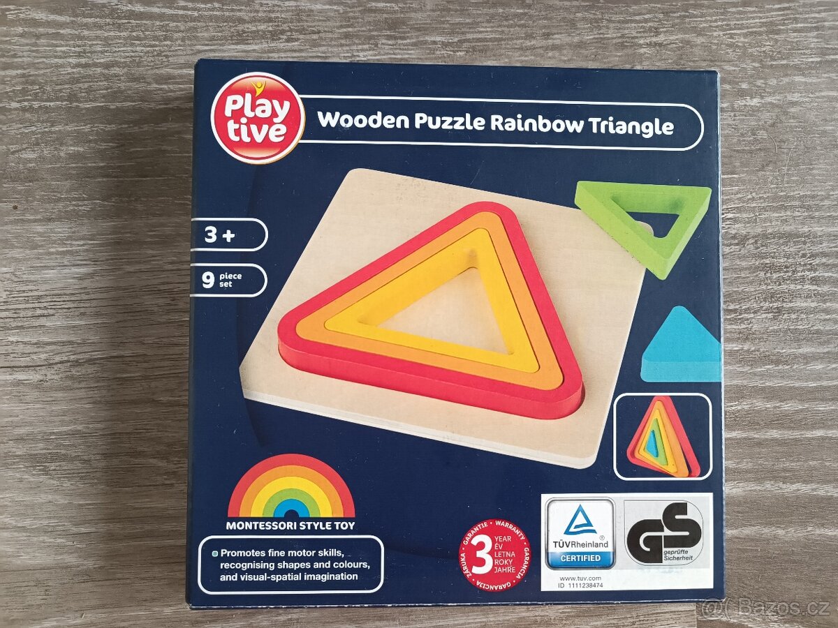 Playtive Wooden Puzzle Rainbow Triangle