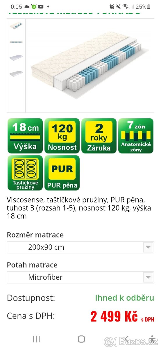 Nová taštičková matrace