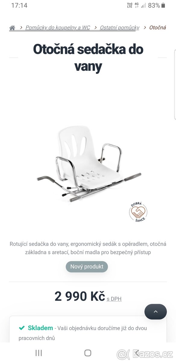 Židle sedátko do vany