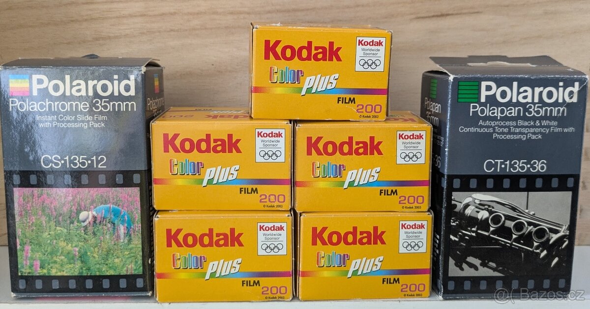 Prodám 35mm filmy – Polaroid (vzácné) + Kodak Color Plus 200