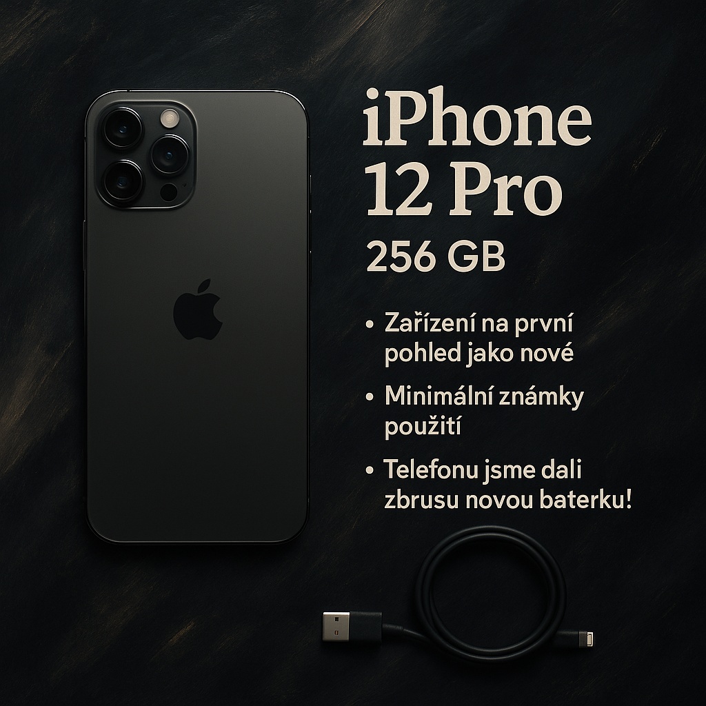iPhone 12 Pro 256 GB – grafitově elegantní s novou baterkou