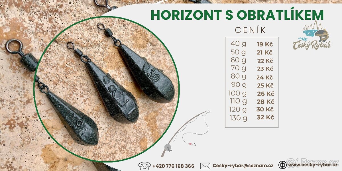 Kaprové olovo Horizont od 40g - 130g