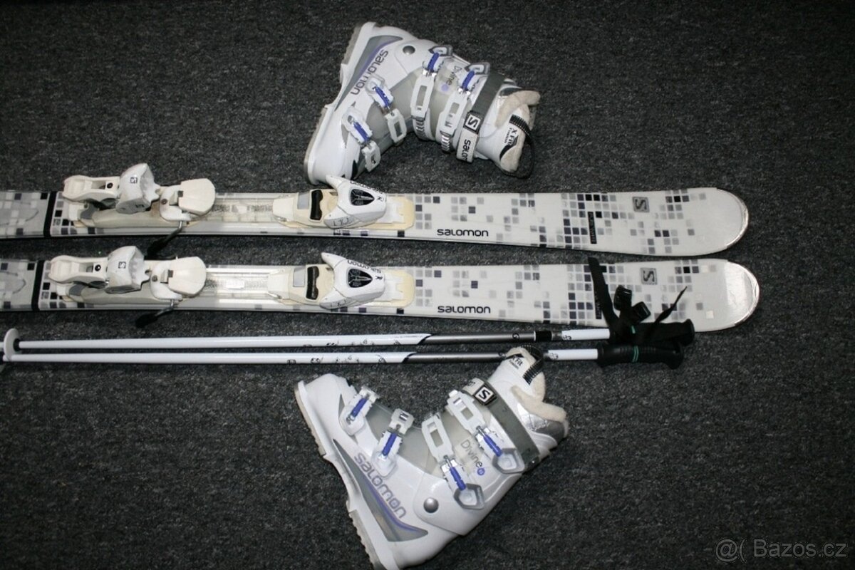dámske lyže salomon 144 cm , lyžaky