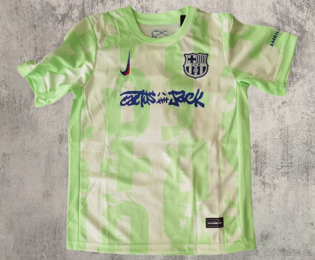 dres Yamal FC Barcelona green Cactus Jack by Travis Scott