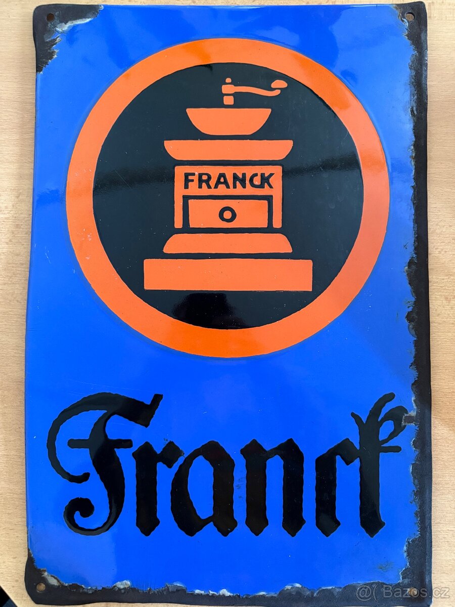 Stará smaltovaná cedule Franck kaffe 32,5 x 49,5 cm