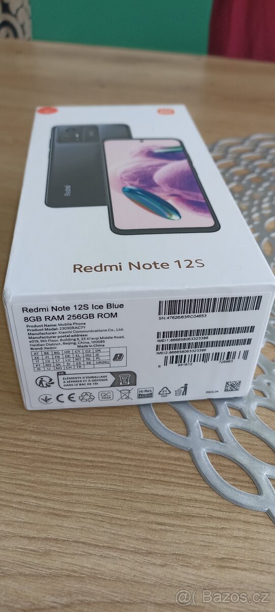 Dobrý den prodám mobilní telefon xiaomi redmi note 12s 8gb 2