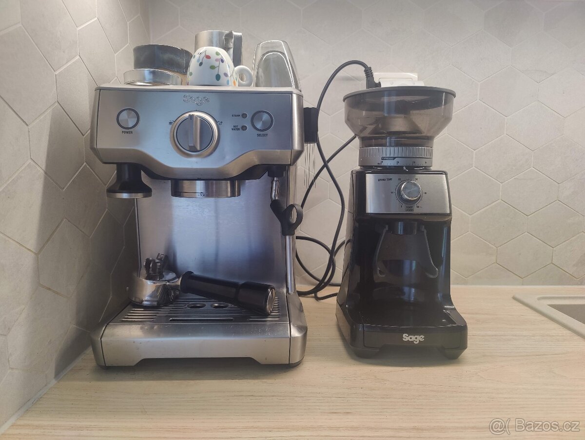 Pákový kávovar Sage DUO-TEMP PRO a mlýnek DOSE CONTROL PRO
