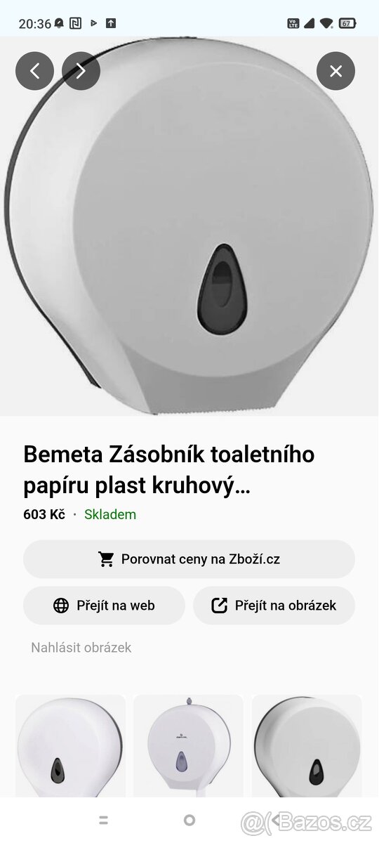 Zásobník na toaletní papír Jumbo Bemeta