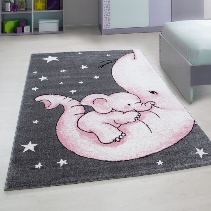 Dětský koberec Kids 560 pink se slůnětem (N.O.V.Ý)