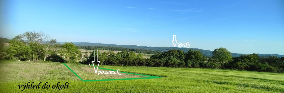 Stavební pozemek, 3km od dálnice D5, Těškov, o.Rokycany