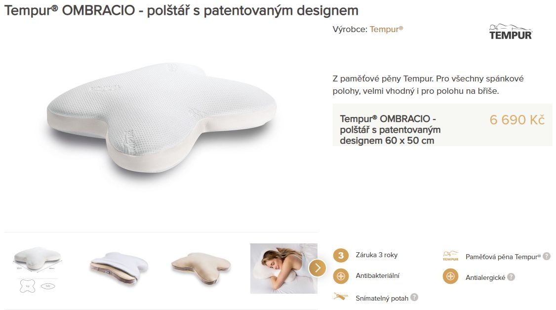 Nový, nerozbalený polštář TEMPUR® Ombracio