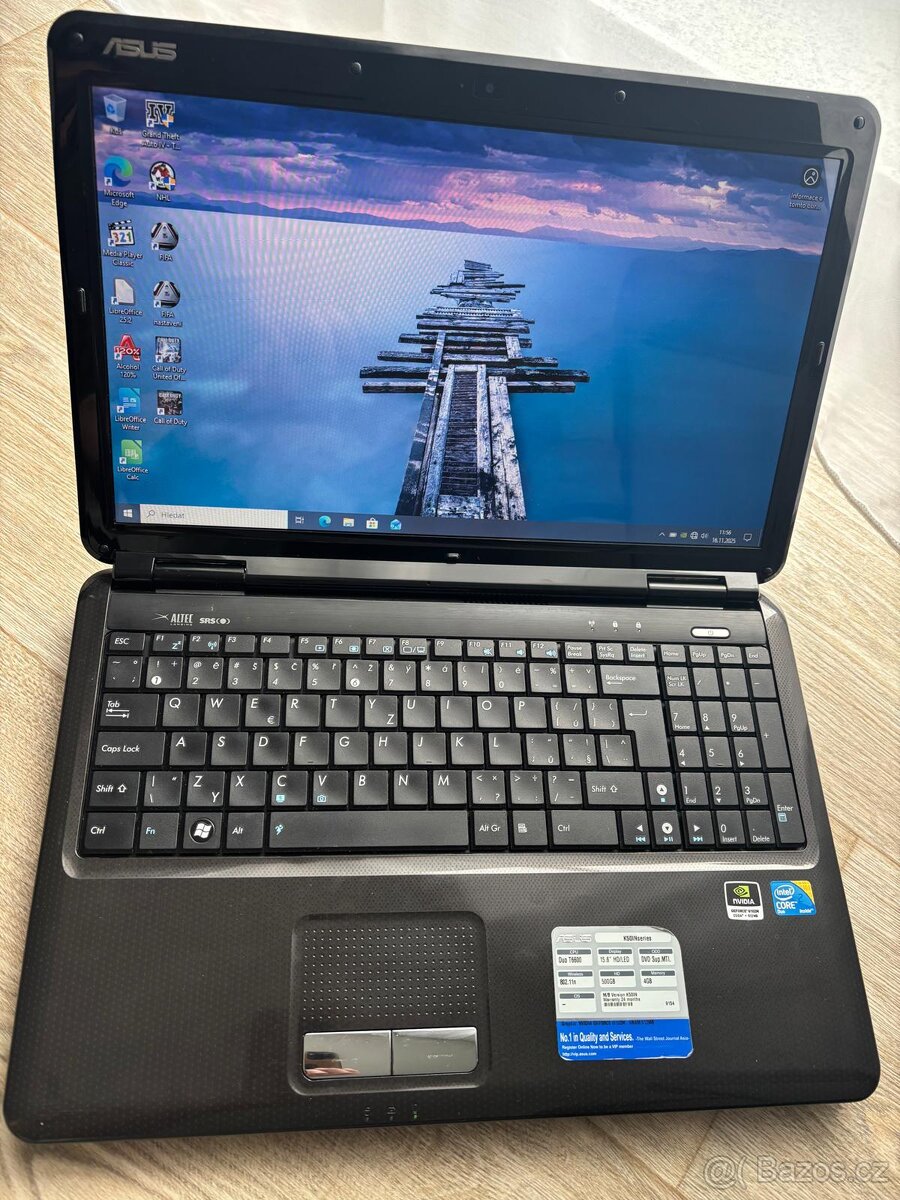 Notebook ASUS s grafikou nVidia a hrami