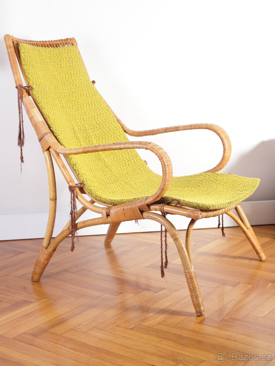 Retro Ratanové Křeslo ÚLUV