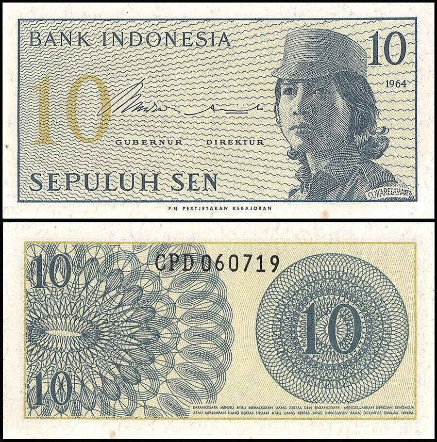 Indonésie - 10 Sen bankovka, 1964, UNC