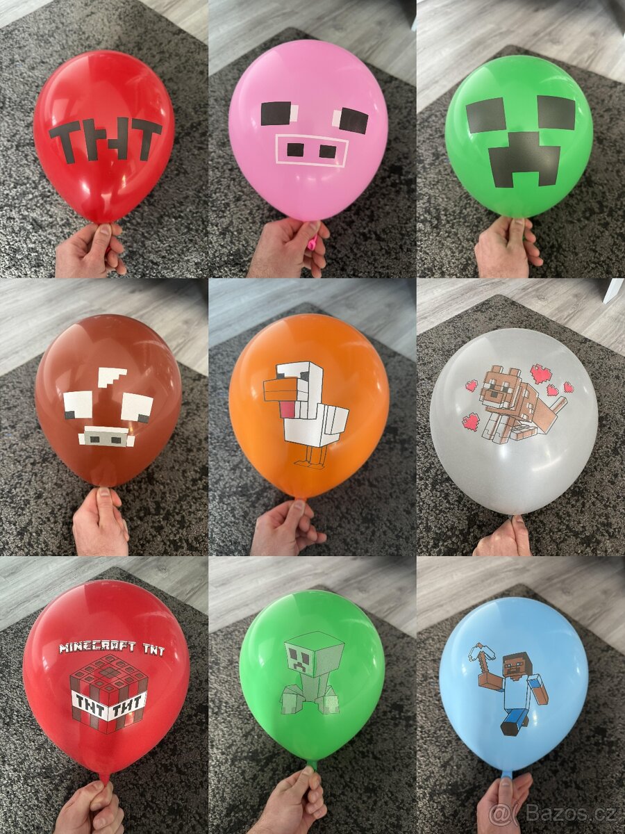 Nafukovací párty balónky Minecraft