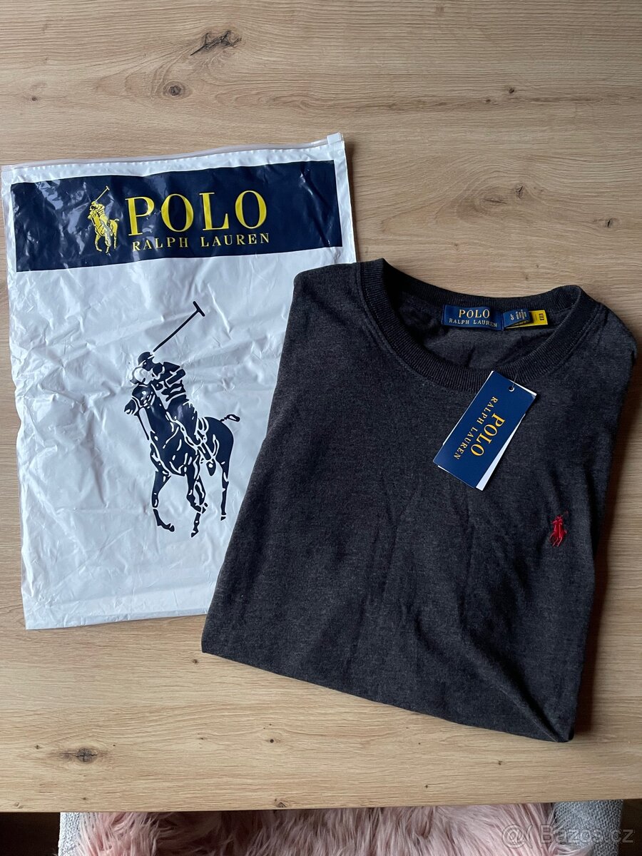 Šedé tričko Ralph Lauren