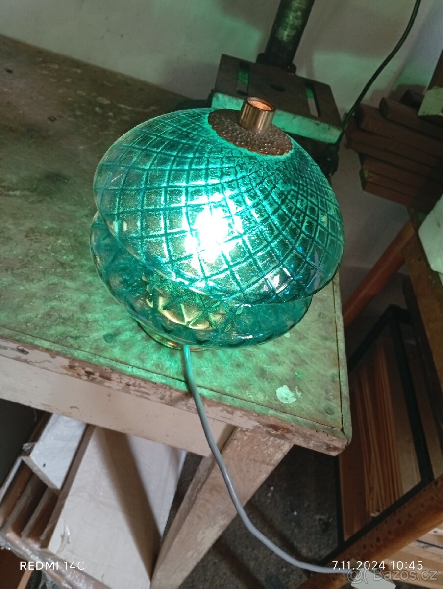 Modré sklo lampa