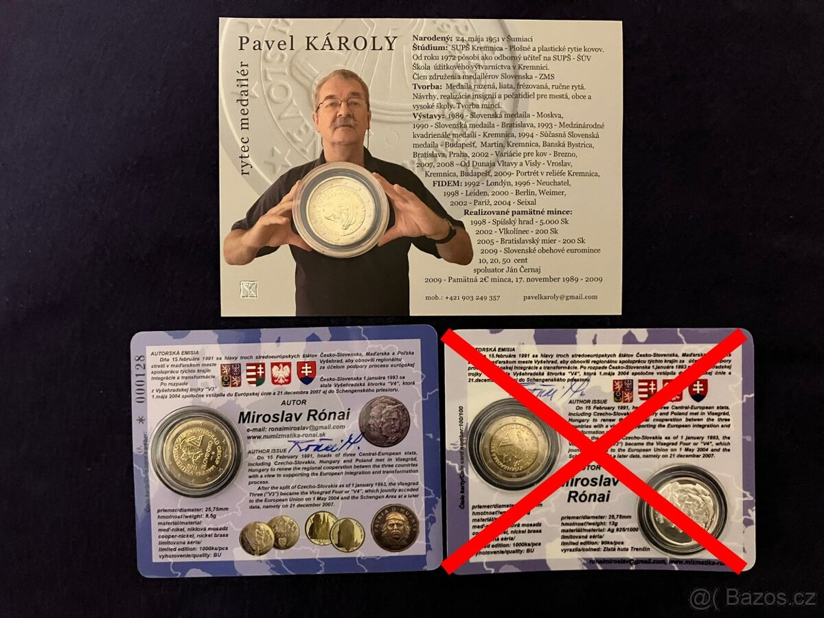 Mincové kartičky - coincards - Slovensko - takmer komplet
