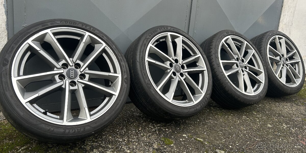 Alu kola R18 5x100 Audi + Letní pneu 215/40/18 Goodyear