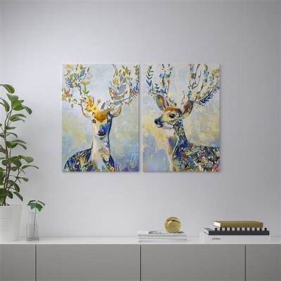 2x obraz 50 cm x 70 cm jelen PJÄTTERYD z IKEA